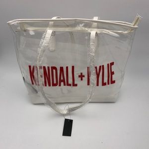 Kendall + Kylie White Transparent Tote Shoulder Bag